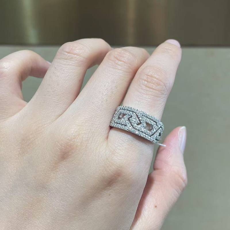 Affordable Luxury满钻Men's RingS925银镀白金定制选款副石Moissanite0.87ct